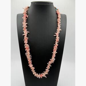 Native American Pink Coral, Turquoise, Seashell Necklace